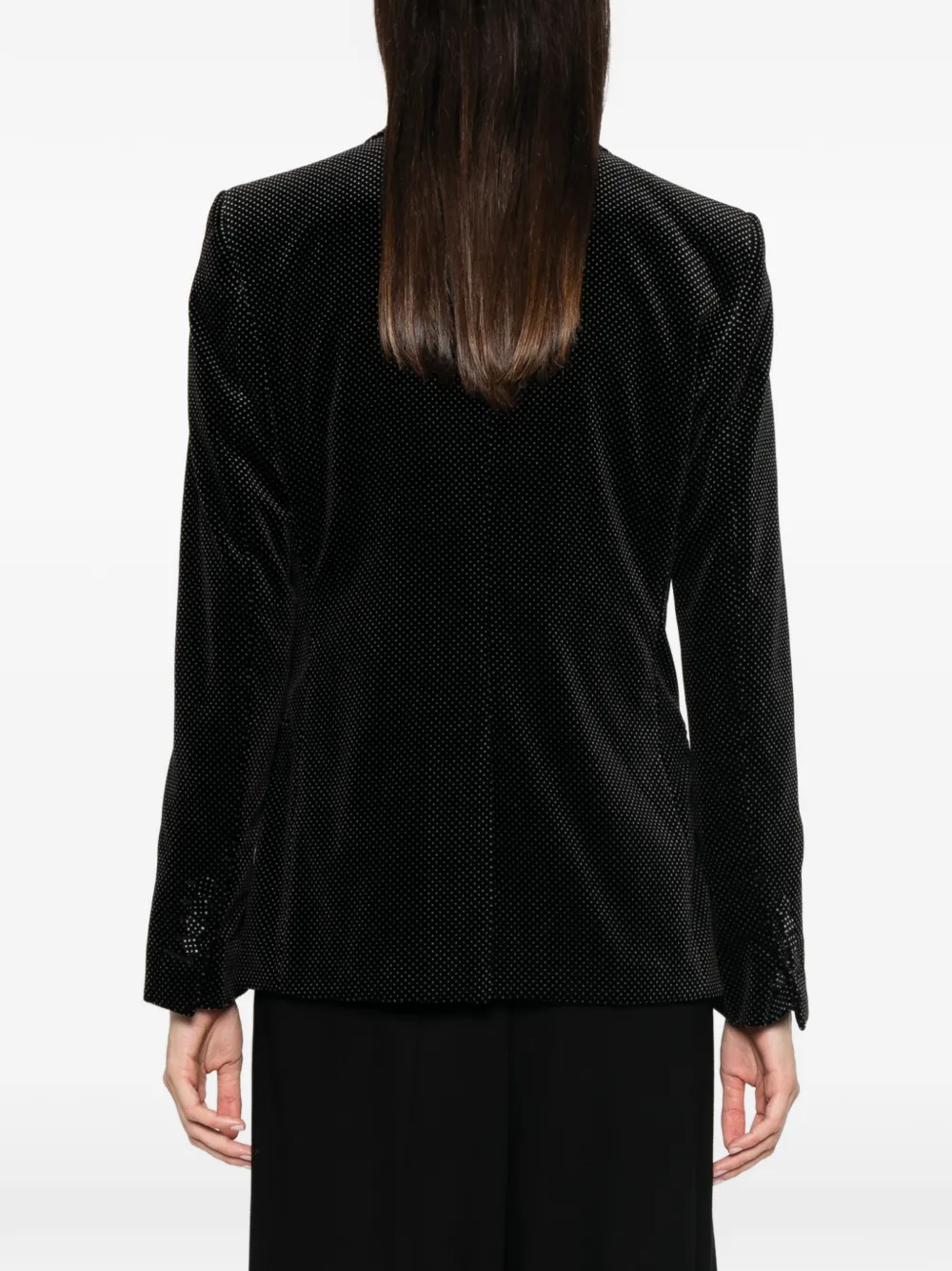 TOM FORD Fluwelen blazer met stippen Zwart