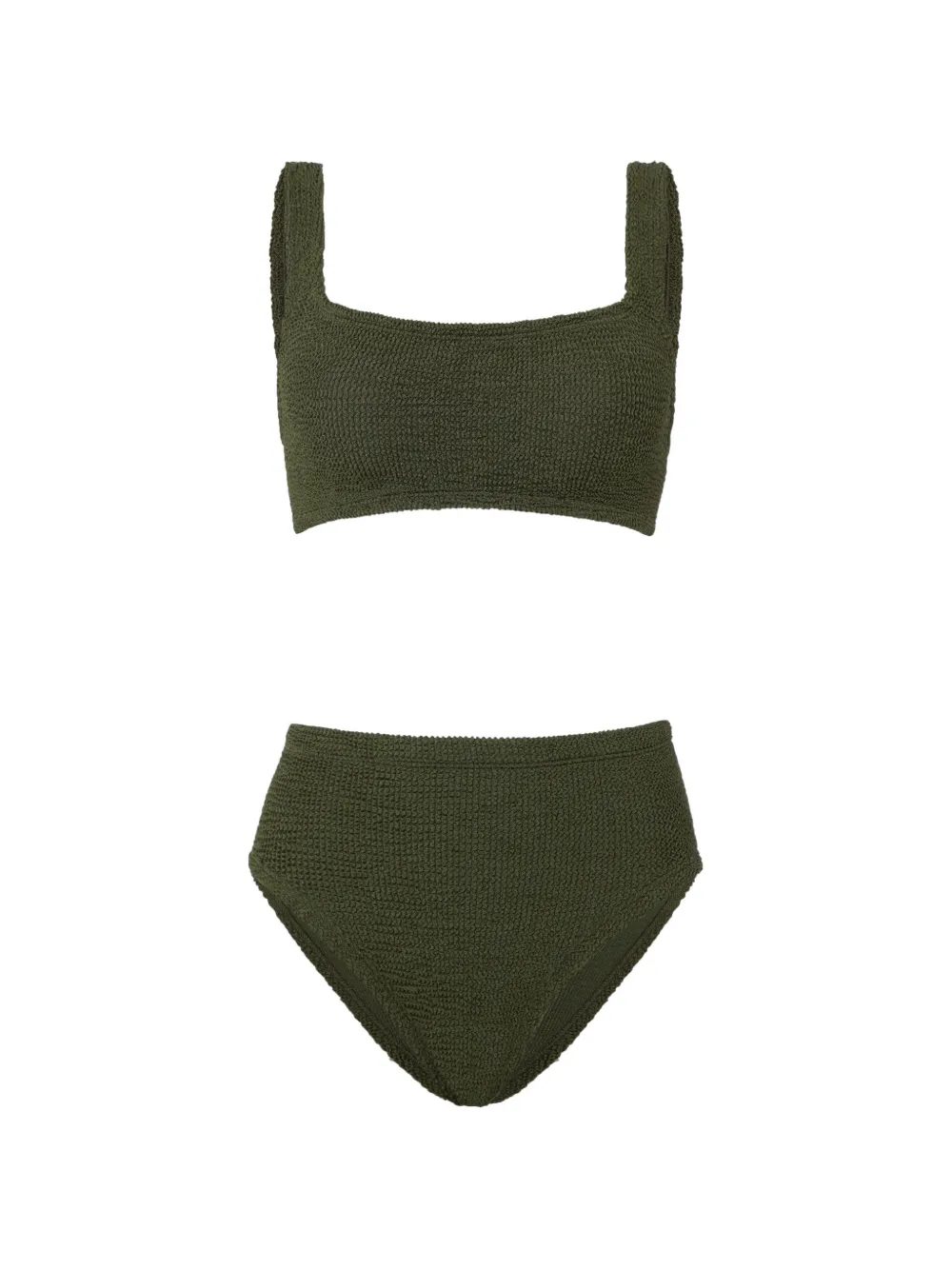 Hunza G Bikini Patricia con effetto stropicciato - Verde