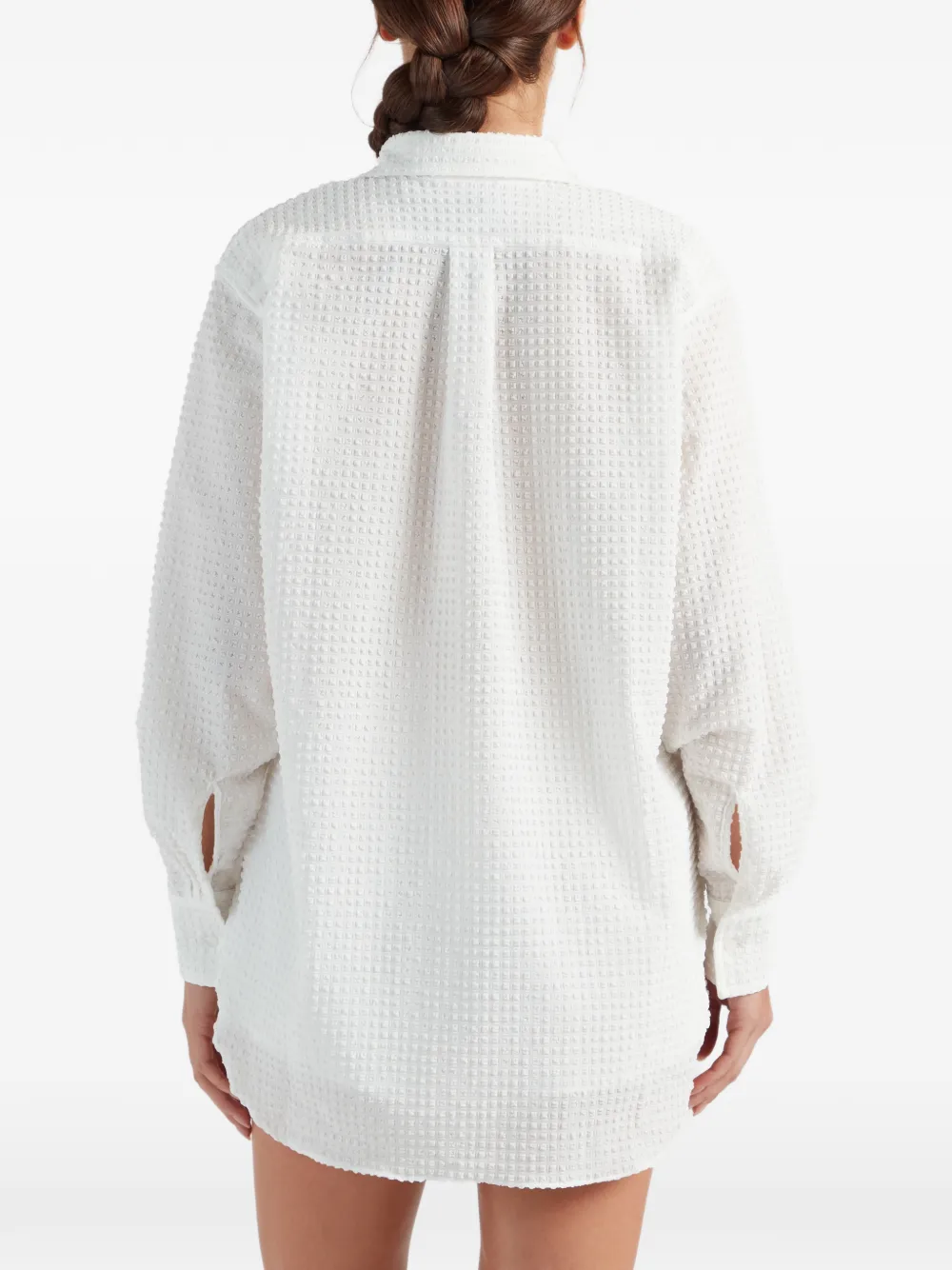 Hunza G Oversized seersucker blouse Wit