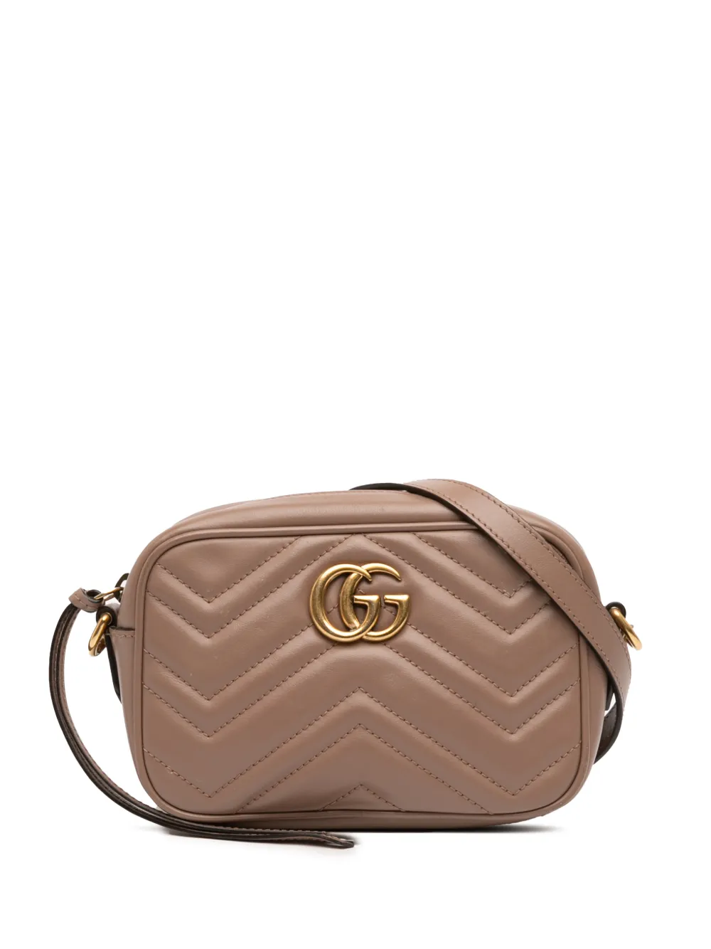 Gucci Pre-Owned 2016-2025 Mini GG Marmont Matelasse Leather crossbody bag - Marrone