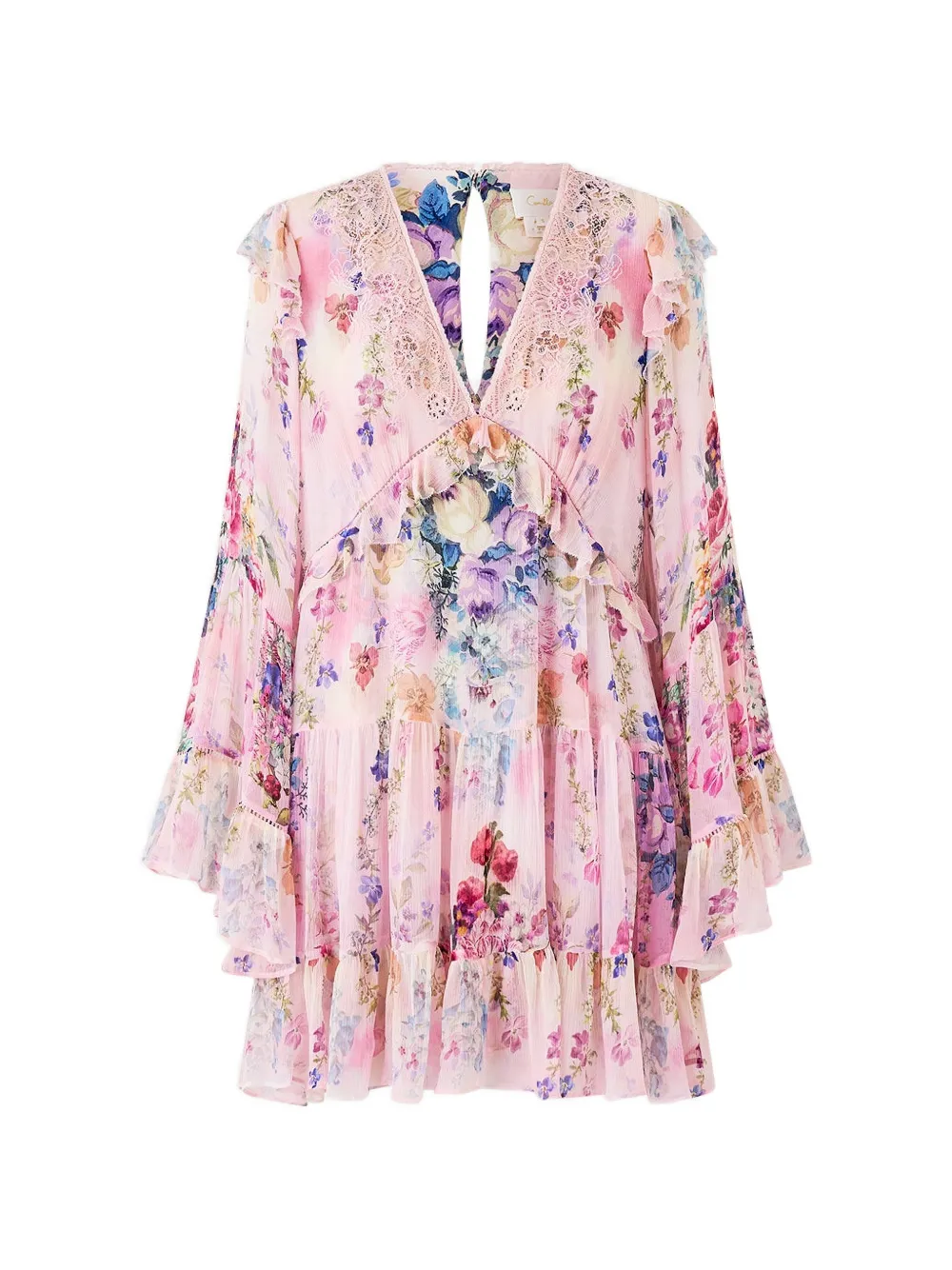 Camilla Swing floral-pattern mini dress - Rosa