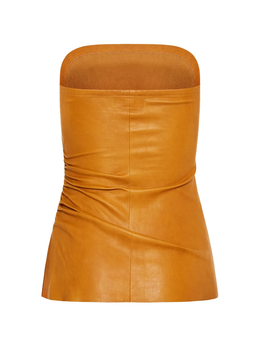  Stouls Gathered Leather Top - Orange 