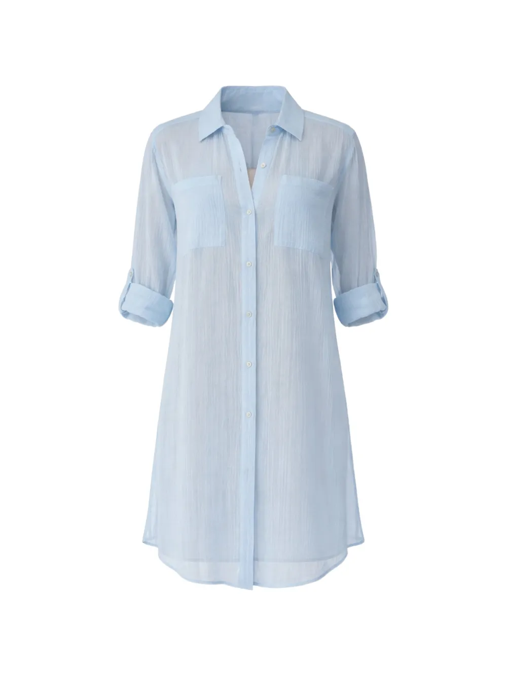 Seafolly crinkle twill beach shirt - Blau