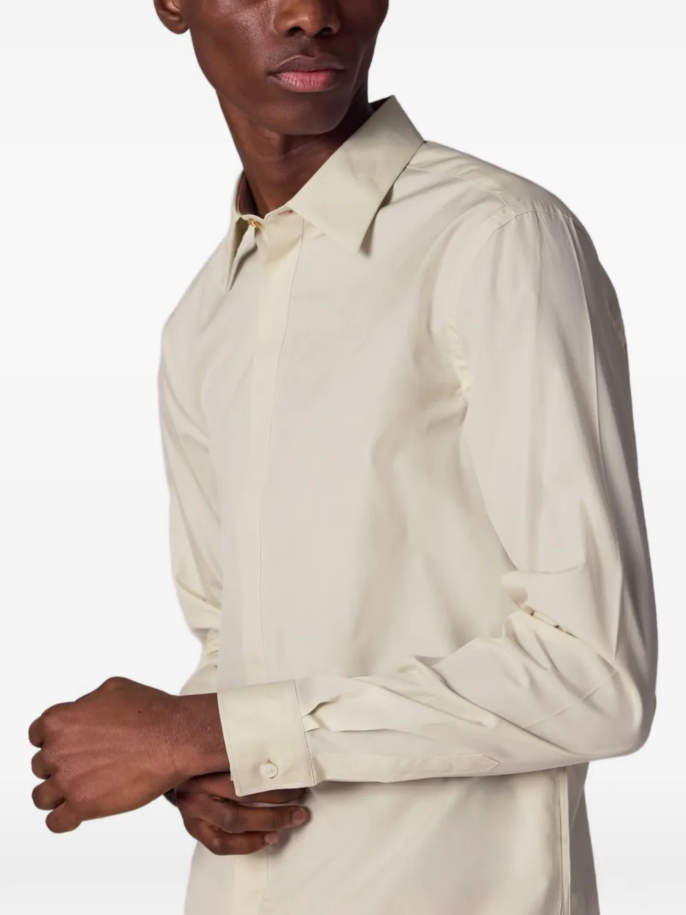 Paul Smith Overhemd met gestreepte manchetten Beige