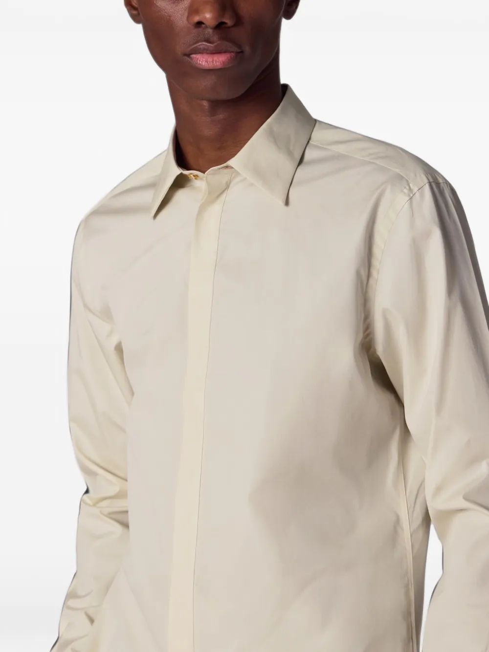 Paul Smith Overhemd met gestreepte manchetten Beige