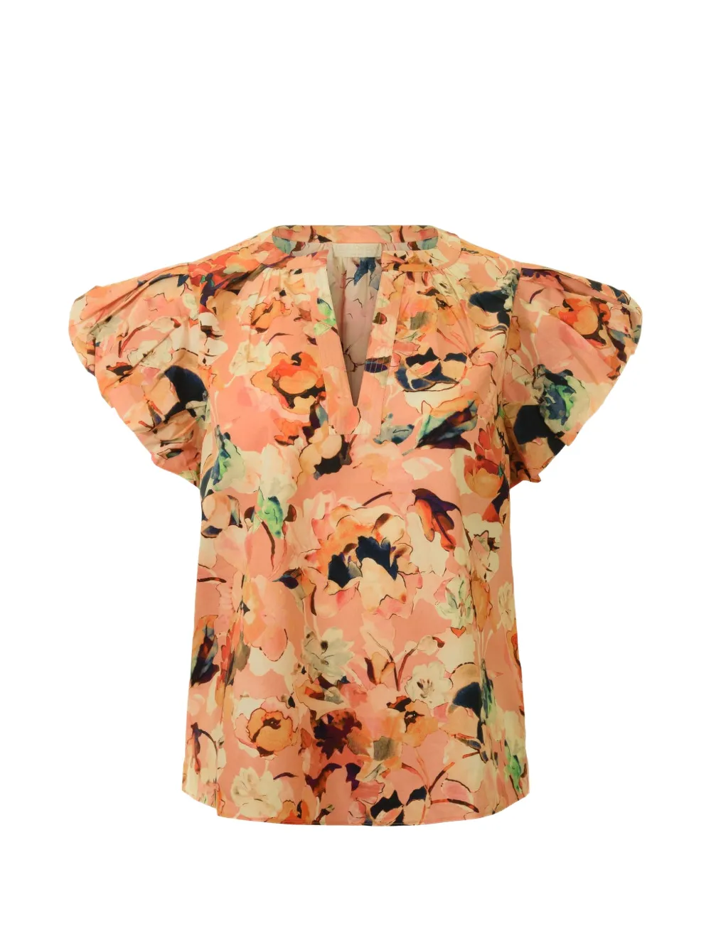 Ulla Johnson floral V-neck blouse - Arancione