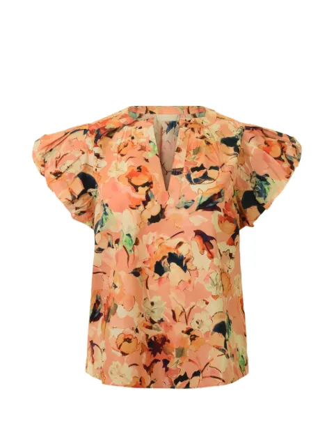 Ulla Johnson floral V-neck blouse