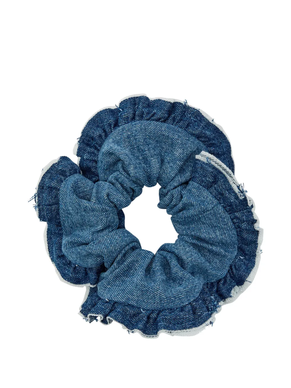 GANNI frayed scrunchie - Blu