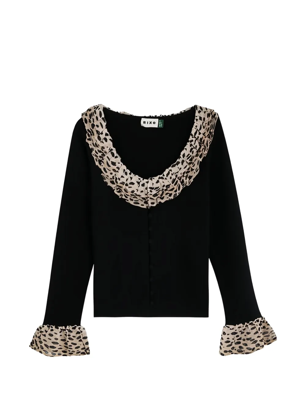 Rixo Laurel ruffled cardigan - Black