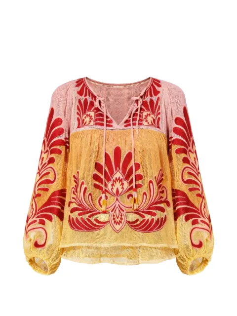 FARM Rio floral print tie blouse