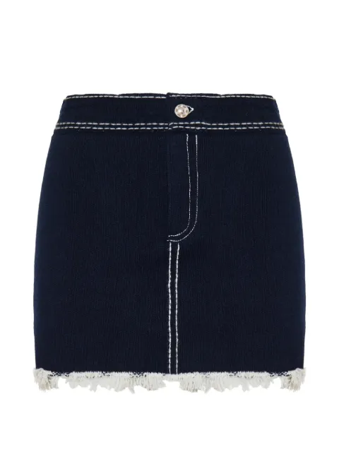 Barrie fringed stitching mini skirt