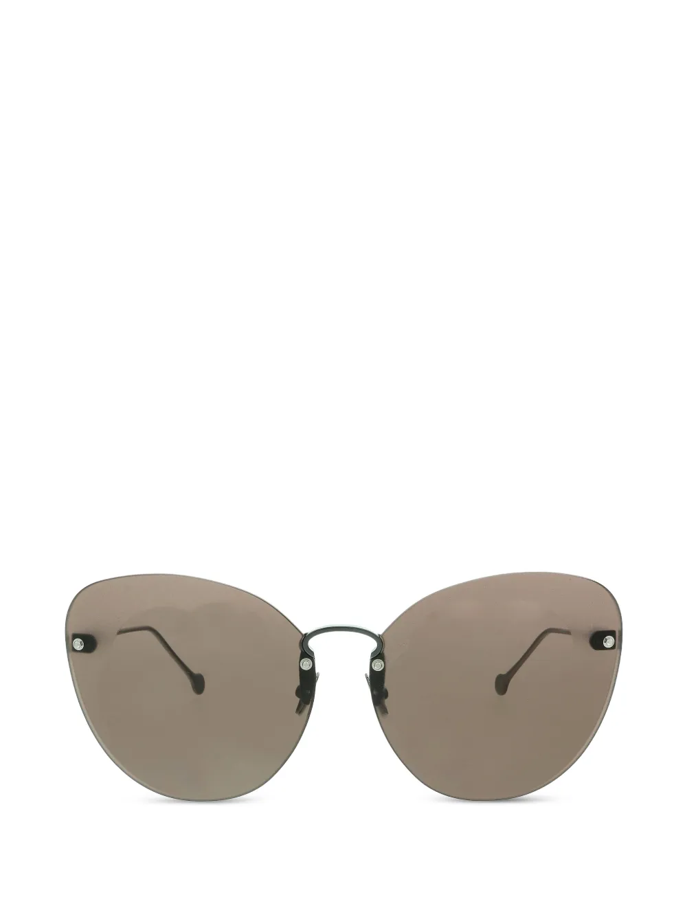 Ferragamo Eyewear Occhiali da sole con montatura a giorno - Argento