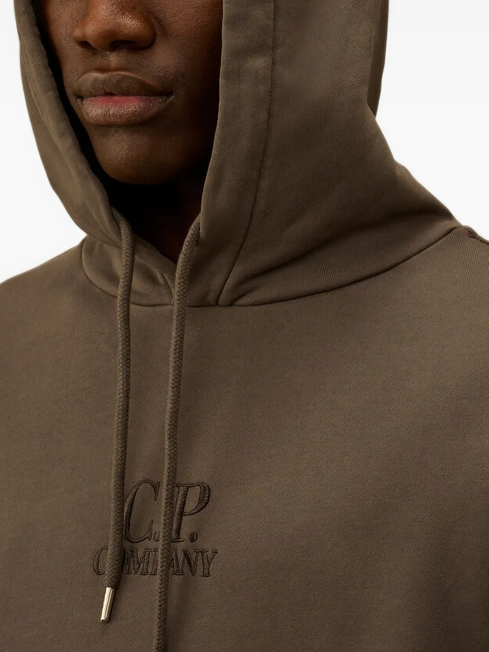 C.P. Company Fleece sweater met capuchon Bruin