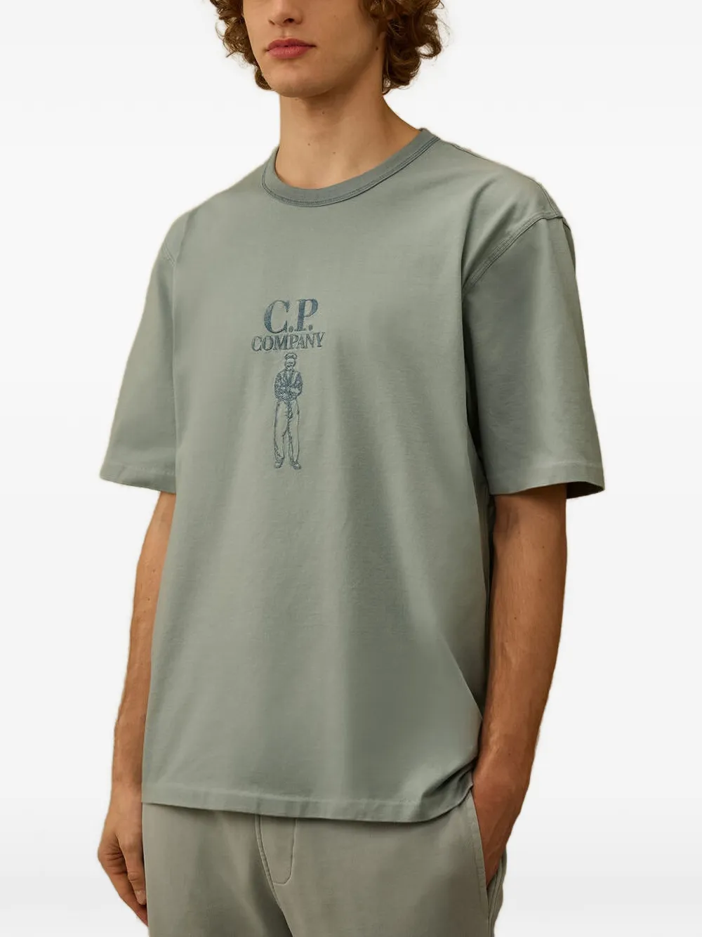 C.P. Company 30 2 gemerceriseerd jersey T-shirt met korte mouwen en logo Groen
