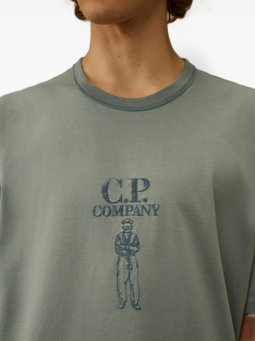 C.P. Company 30 2 gemerceriseerd jersey T-shirt met korte mouwen en logo Groen