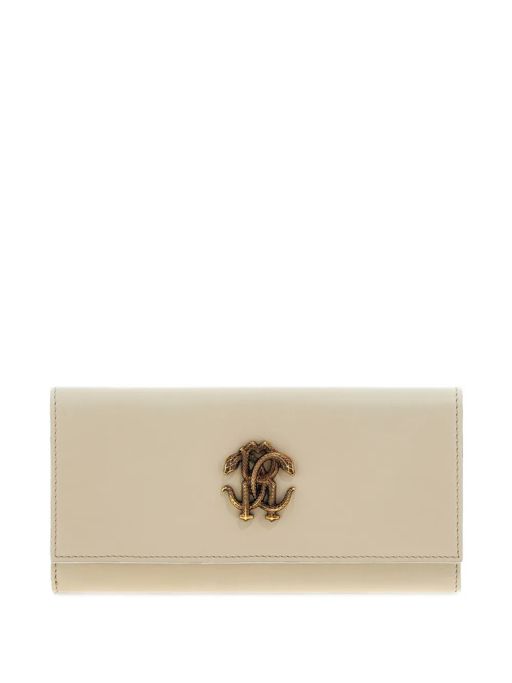 Roberto Cavalli Logo Wallet In Neutral