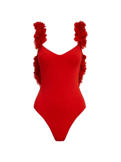 La Reveche ruffled backless swimsuit