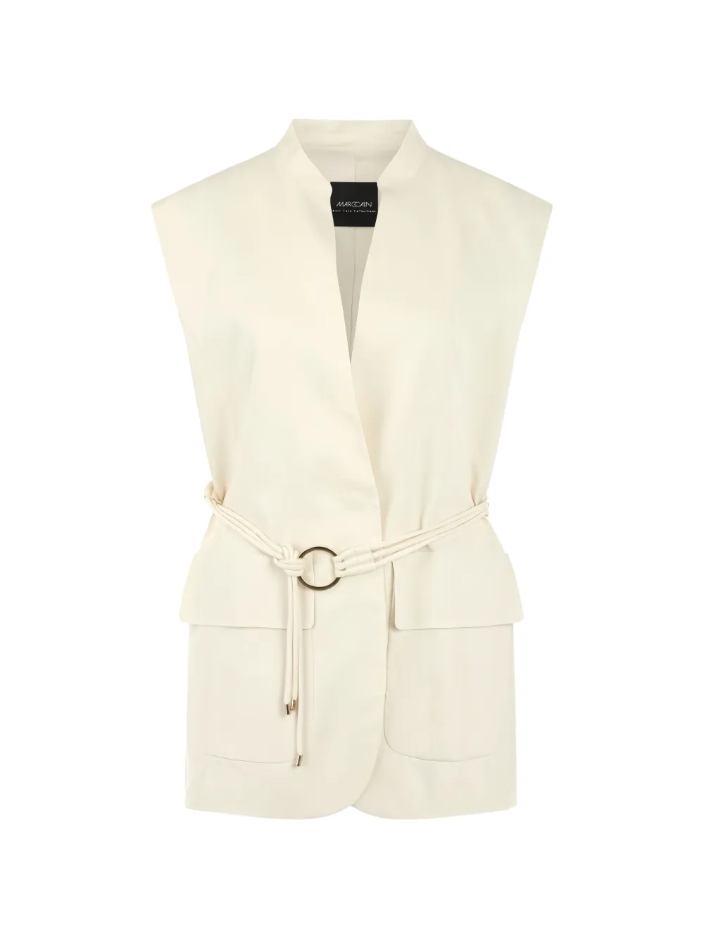MARCCAIN belted mandarin-collar gilet - Nude