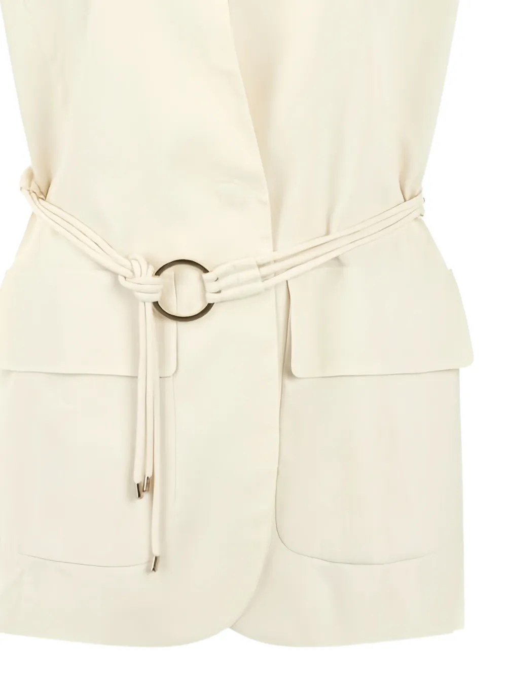  Marccain Belted Mandarin-collar Gilet - Neutrals 