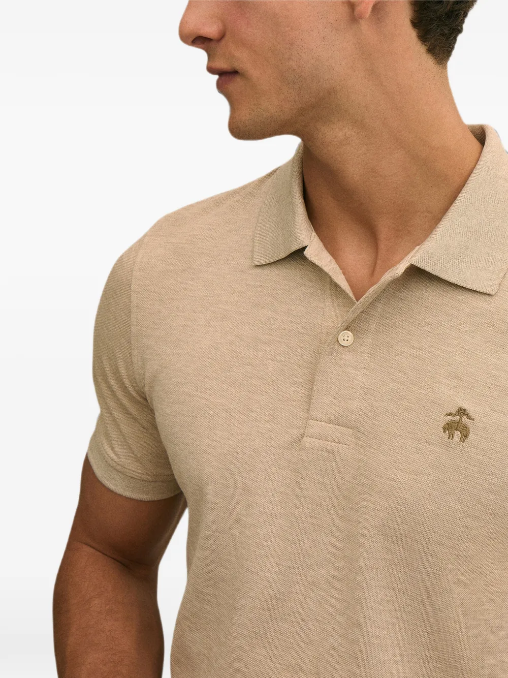 Brooks Brothers Poloshirt met geborduurd logo Beige