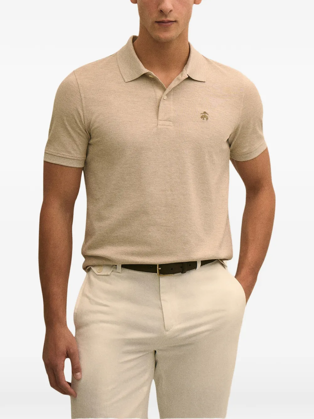 Brooks Brothers Poloshirt met geborduurd logo Beige