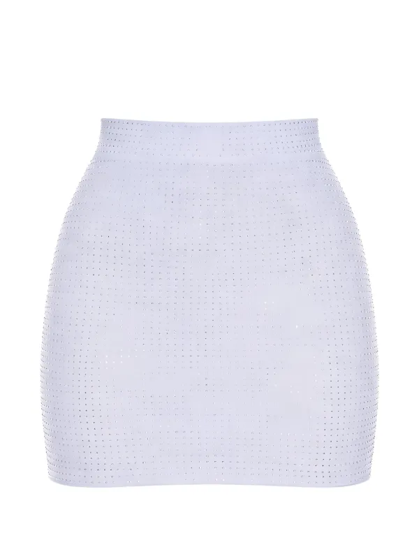 Alex Perry Embellished Mini Skirt in White