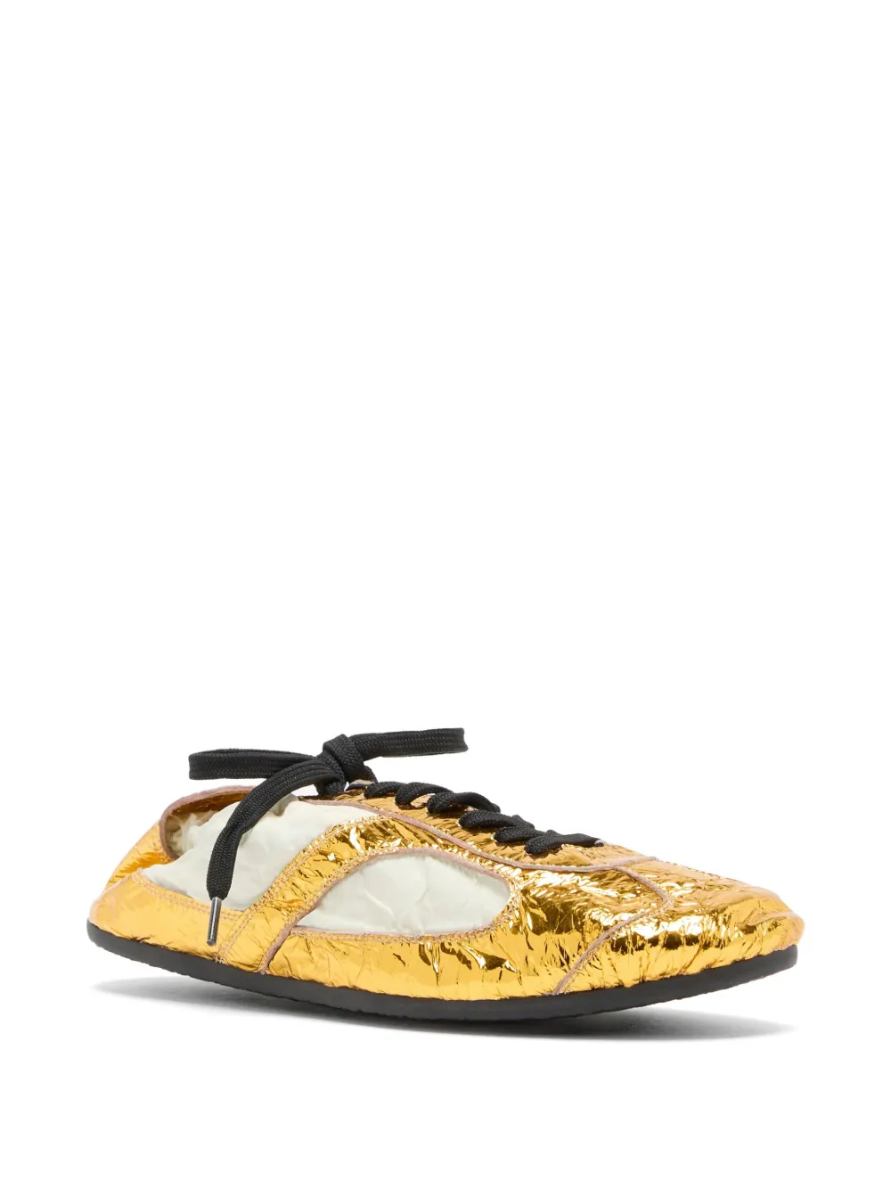 Proenza Schouler gold-tone crinkle soft-track lace-up sneakers Goud