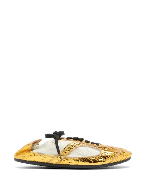 Proenza Schouler gold-tone crinkle soft-track lace-up sneakers
