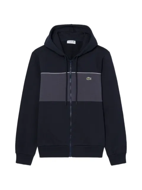 Lacoste hoodie zippé en coton à blocs de couleur