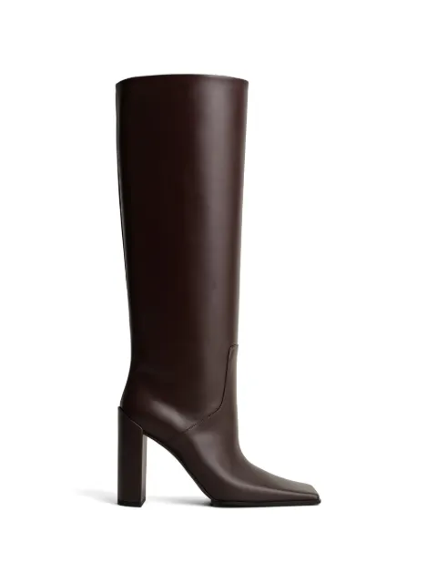Alaïa 스퀘어 토 롱 카프스킨 부츠 9mm