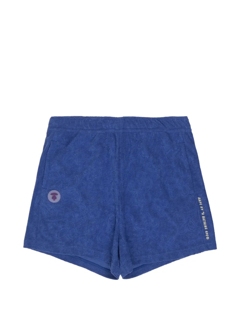 AAPE BY *A BATHING APE® Moonface floral-pattern textured shorts - Blue