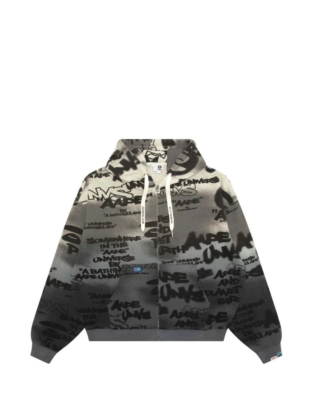 AAPE BY *A BATHING APE® graffiti-print zip-up hoodie - Grey