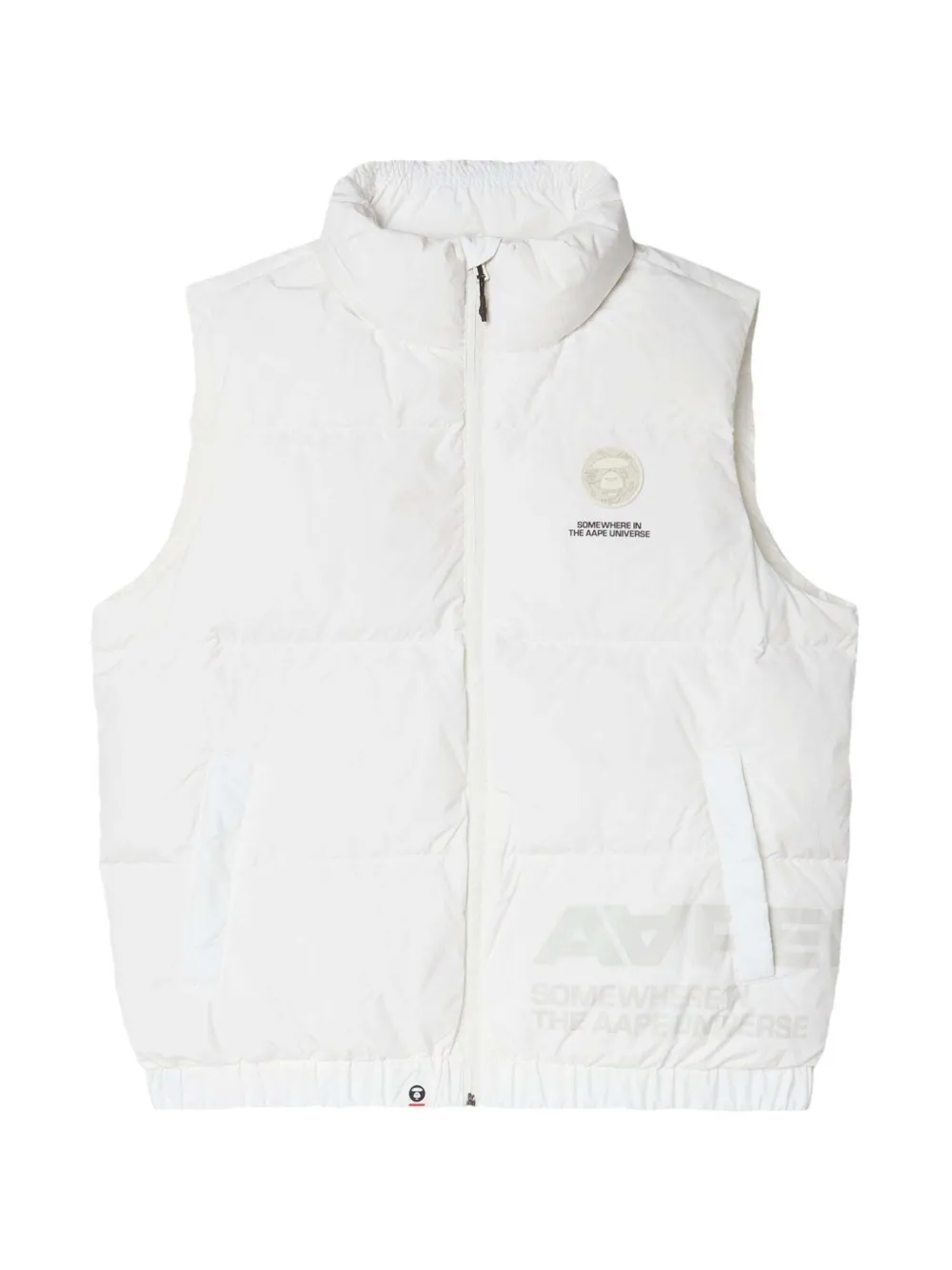 AAPE BY *A BATHING APE® Moonface-patch gilet - White