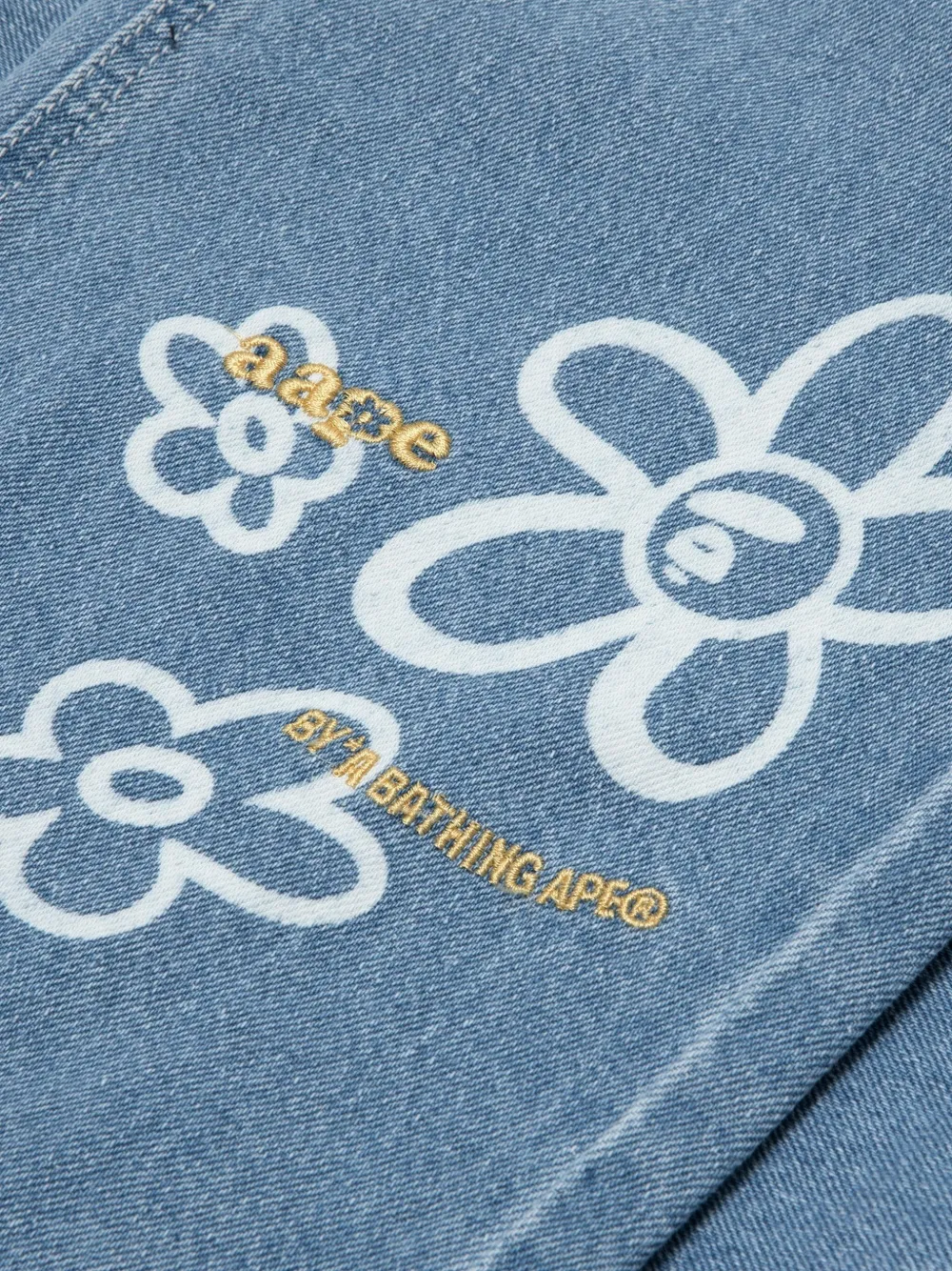 Aape By A Bathing Ape Moonface Patch Jeans In Blue