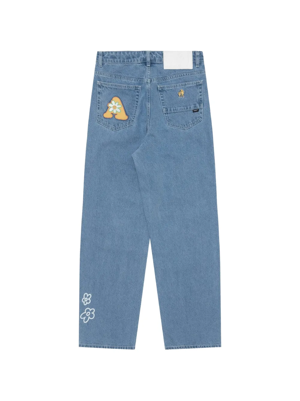 Aape By A Bathing Ape Moonface Patch Jeans In Blue