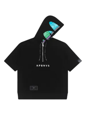 トップス A BATHING APE AAPE BASIC ZIP UP HOODIE AAPE BY *A BATHING APE® half-zip short-sleeved Hoodie | Black