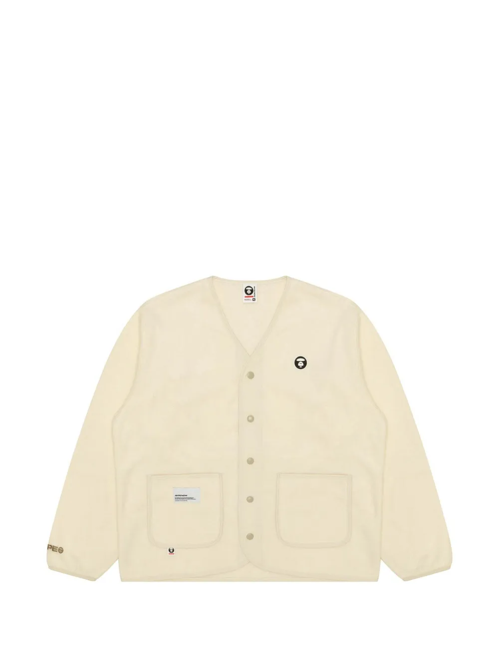 AAPE BY *A BATHING APE® Moonface-patch cardigan - Neutrals