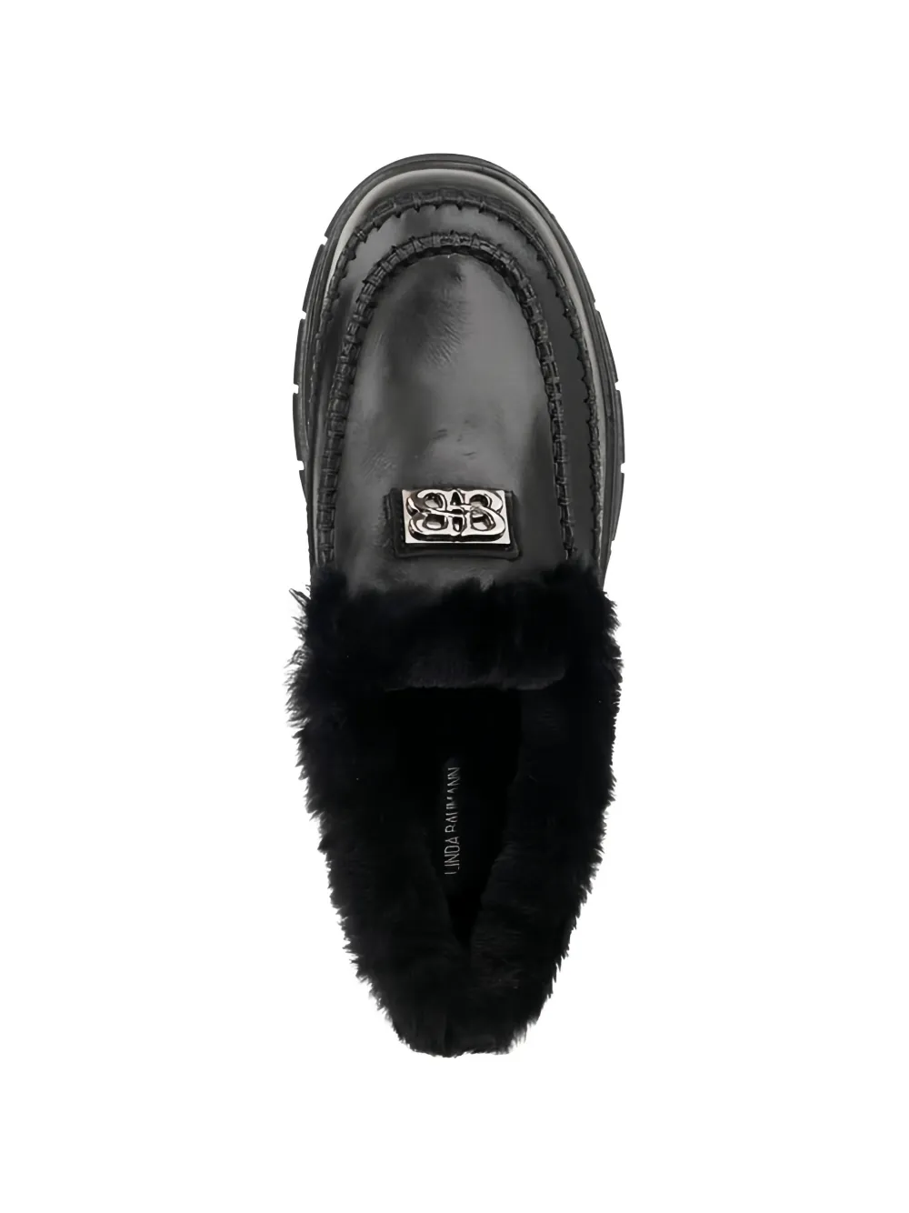 LINDA BAUMANN Loafers van imitatiebont Zwart