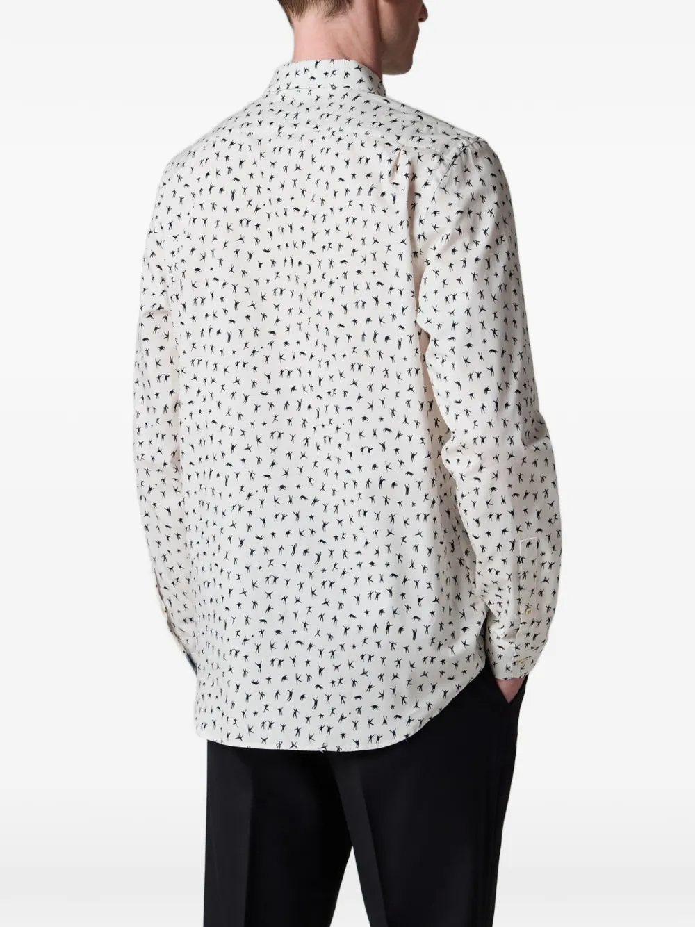 PS Paul Smith Overhemd met mensenprint Beige