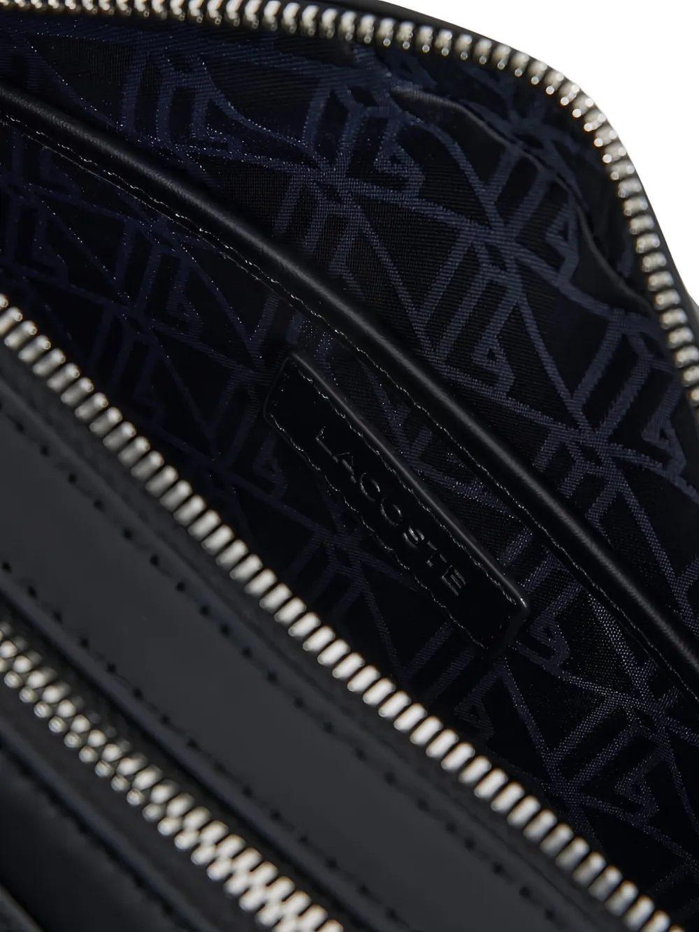 Lacoste Langon leren clutch met textuur Zwart