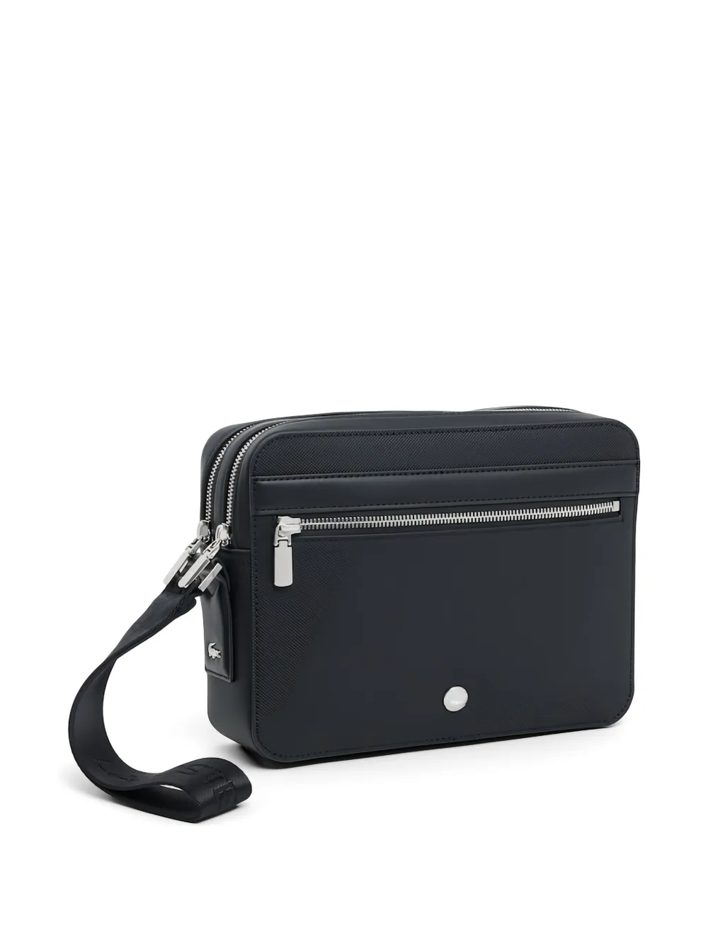 Lacoste Langon leren clutch met textuur Zwart