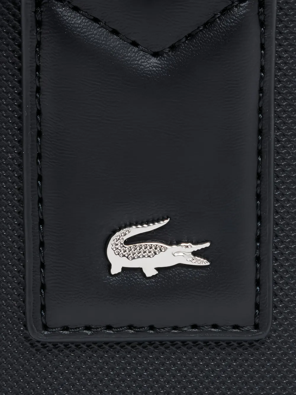 Lacoste Langon leren clutch met textuur Zwart