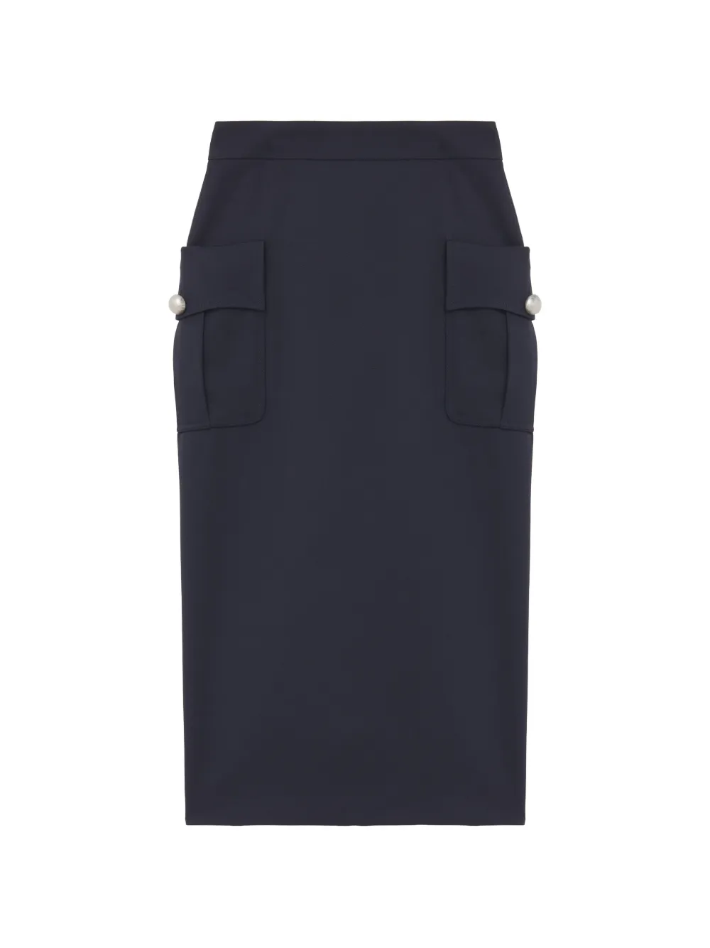 Alexander McQueen patch-pocket midi skirt - Blu