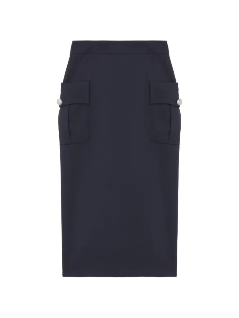 Alexander McQueen patch-pocket midi skirt