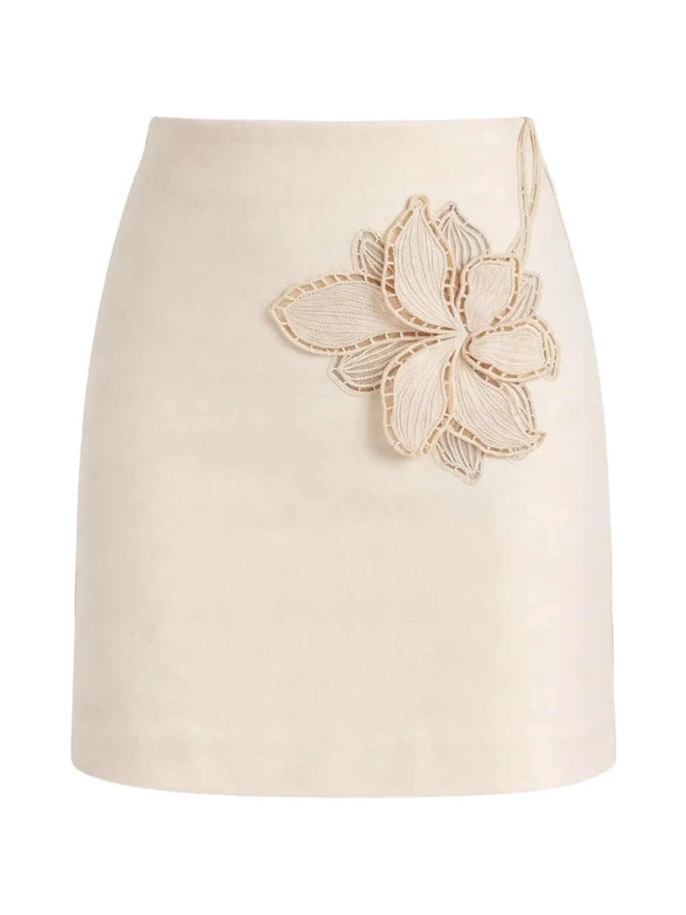 TWINSET floral-applique skirt - Toni neutri