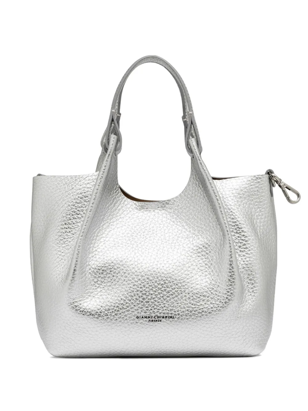 GIANNI CHIARINI Dua top handle logo detail tote bag - Argento