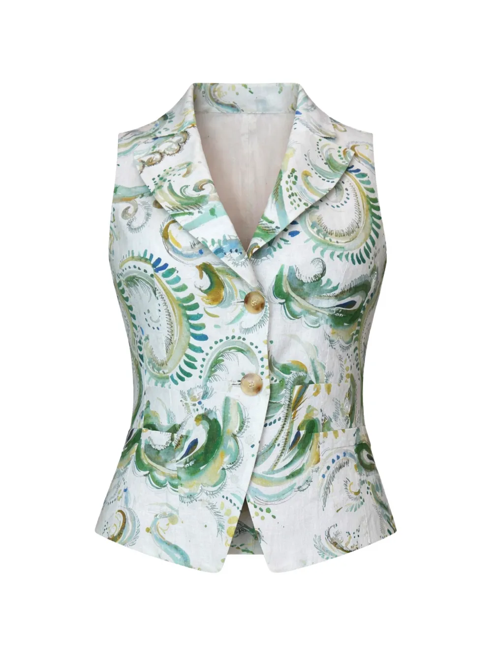 Marella patterned vest - White