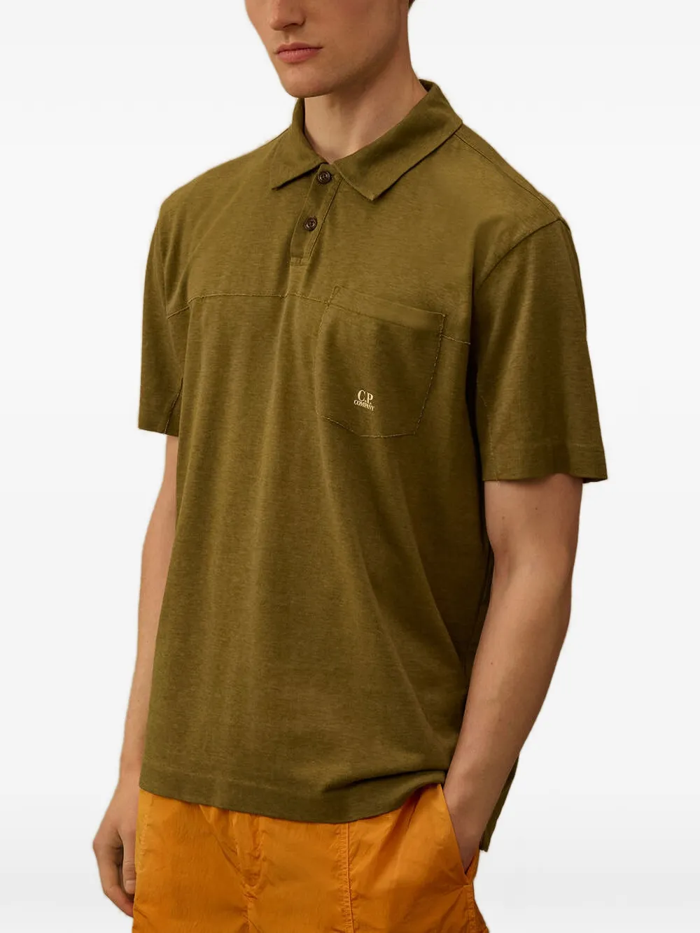 C.P. Company Poloshirt met zak en korte mouwen Groen