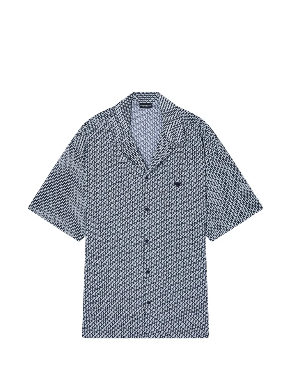 Emporio Armani buttoned patterned beachwear shirt - Blu