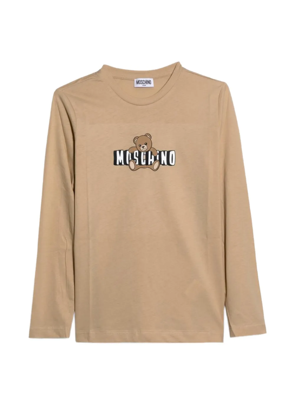 Moschino Kids logo long-sleeve T-shirt - Toni neutri